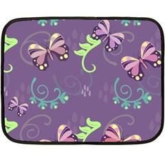 Background-butterfly Purple Fleece Blanket (mini) by nate14shop