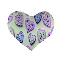 Happybirthday-love Standard 16  Premium Flano Heart Shape Cushions by nate14shop