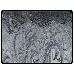 Ice Frost Crystals Double Sided Fleece Blanket (large)  by artworkshop