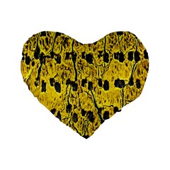 Yellow-abstrac Standard 16  Premium Heart Shape Cushions by nate14shop