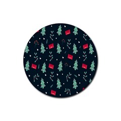 Christmas Pattern Design  Rubber Coaster (round) by artworkshop