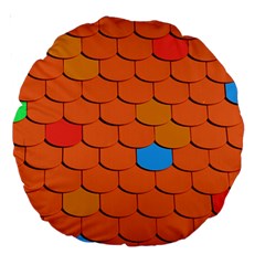 Phone Wallpaper Roof Roofing Tiles Roof Tiles Large 18  Premium Round Cushions by artworkshop