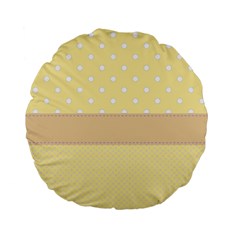 Orange-polkadots Standard 15  Premium Flano Round Cushions by nate14shop