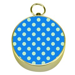 Polka-dots-blue Gold Compasses by nate14shop