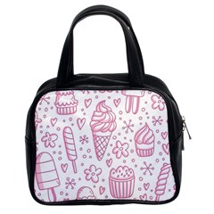 Illustration-pink-ice-cream-seamless-pattern Classic Handbag (two Sides)