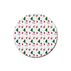 Christmas Tree,santa Rubber Coaster (round) by nate14shop