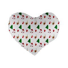 Christmas Tree,santa Standard 16  Premium Heart Shape Cushions by nate14shop