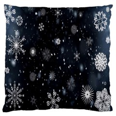 Snowflakes,white,black Standard Flano Cushion Case (one Side) by nateshop