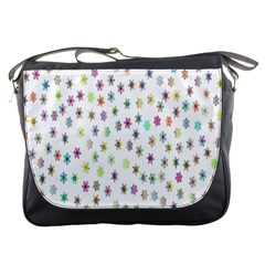 Snowflakes,colors Of The Rainbow Messenger Bag by nateshop