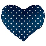 Polka-dots Large 19  Premium Heart Shape Cushions