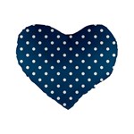Polka-dots Standard 16  Premium Flano Heart Shape Cushions