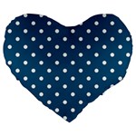 Polka-dots Large 19  Premium Flano Heart Shape Cushions