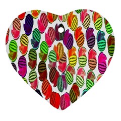 Watermelon Heart Ornament (two Sides) by nateshop