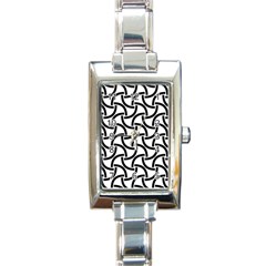 Background-black White Rectangle Italian Charm Watch by nateshop