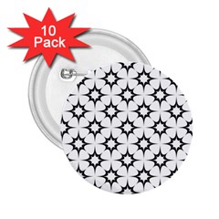 Black-white 2 25  Buttons (10 Pack) 