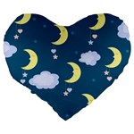 Moon Large 19  Premium Heart Shape Cushions Back