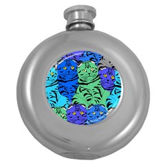 Pattern-cat Round Hip Flask (5 Oz)