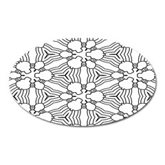 Pattern-white Oval Magnet