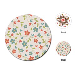 Background Colorful Floral Flowers Playing Cards Single Design (round) by artworkshop