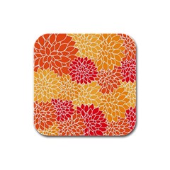 Background Colorful Floral Rubber Square Coaster (4 Pack) by artworkshop