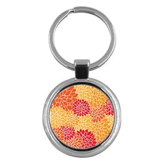 Background Colorful Floral Key Chain (round) by artworkshop
