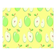 Apple Pattern Green Yellow Double Sided Flano Blanket (large)  by artworkshop