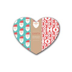  Christmas Claus Continuous Rubber Heart Coaster (4 Pack) by artworkshop