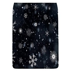 Snowflakes,white,black Removable Flap Cover (l) by nateshop