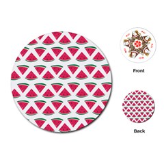 Illustration Watermelon Fruit-food Melon Playing Cards Single Design (round) by Sapixe