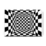 Black And White Chess Checkered Spatial 3d Small Doormat  24 x16  Door Mat