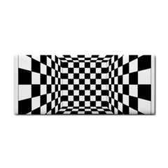 Black And White Chess Checkered Spatial 3d Hand Towel by Sapixe