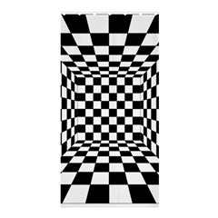 Black And White Chess Checkered Spatial 3d Shower Curtain 36  X 72  (stall)  by Sapixe