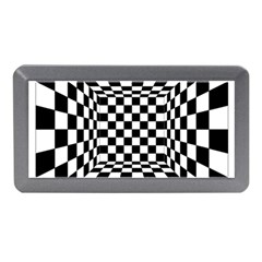 Black And White Chess Checkered Spatial 3d Memory Card Reader (mini) by Sapixe