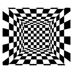 Black And White Chess Checkered Spatial 3d Double Sided Flano Blanket (small)  by Sapixe