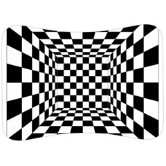 Black And White Chess Checkered Spatial 3d Velour Seat Head Rest Cushion by Sapixe