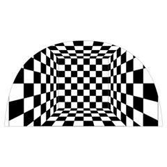 Black And White Chess Checkered Spatial 3d Anti Scalding Pot Cap by Sapixe