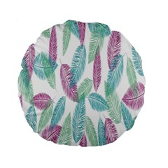 Feathers Standard 15  Premium Flano Round Cushions by nateshop