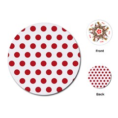 Polka-dots-white Red Playing Cards Single Design (round) by nateshop