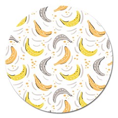 Seamless Stylish Pattern-with-fresh-yellow-bananas-background Magnet 5  (round) by Wegoenart