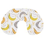 Seamless stylish pattern-with-fresh-yellow-bananas-background Travel Neck Pillow Back