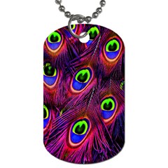 Peacock-feathers Dog Tag (two Sides) by nateshop