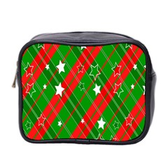 Background-green Red Star Mini Toiletries Bag (two Sides) by nateshop