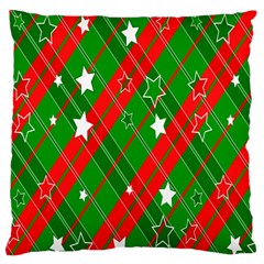 Background-green Red Star Large Cushion Case (two Sides)