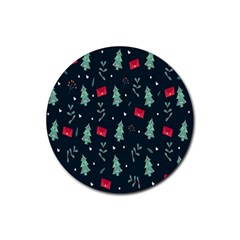 Christmas Pattern Design Rubber Coaster (round) by artworkshop