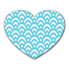  Waves Ocean Blue Texture Heart Mousepads