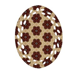 Pattern-flower Oval Filigree Ornament (two Sides) by nateshop