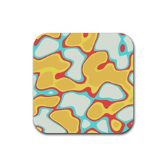 Retro Art Urban Grunge Pattern Rubber Coaster (square)
