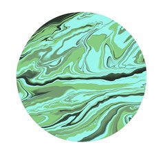 Waves Marbled Abstract Background Mini Round Pill Box by Amaryn4rt