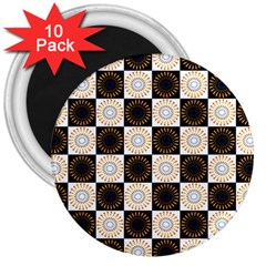 Illustration Checkered Pattern Decoration 3  Magnets (10 Pack)  by Amaryn4rt