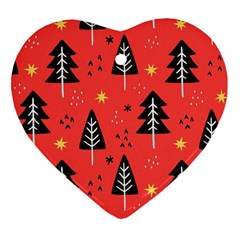 Christmas Christmas Tree Pattern Ornament (heart) by Amaryn4rt